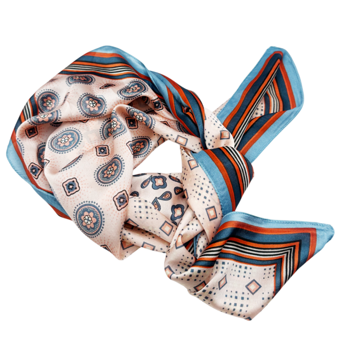Esarfa satin GIANNA, Roz, 70x70cm [2]