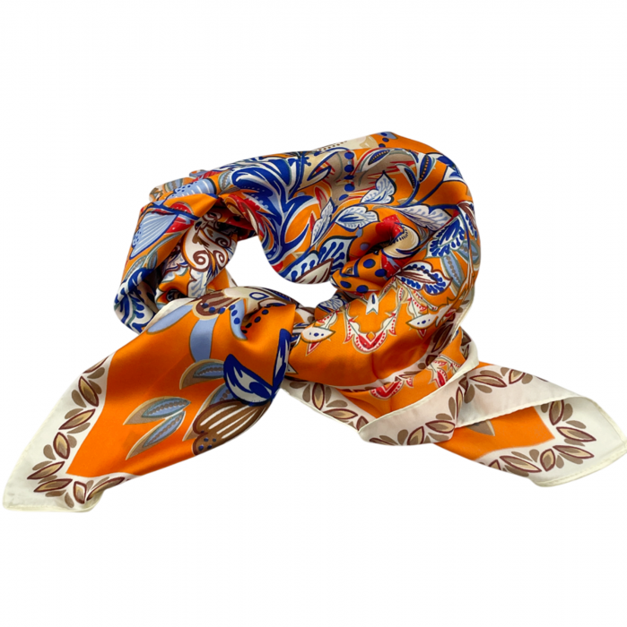 Esarfa satin LIZZY, Portocaliu, 70x70cm [1]