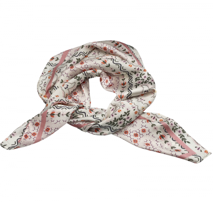 Esarfa satin TULIPE, Roz, 70x70cm [1]