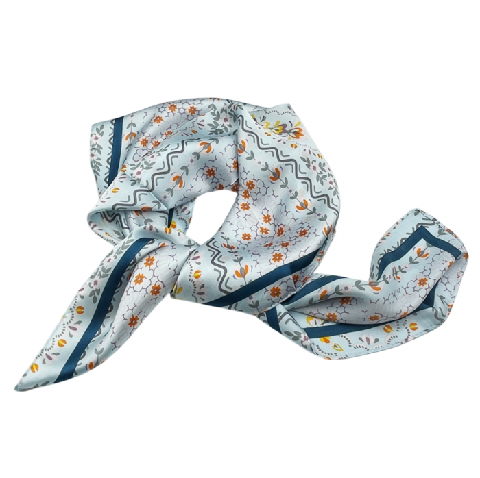 Esarfa satin TULIPE, Bleu, 70x70cm [1]