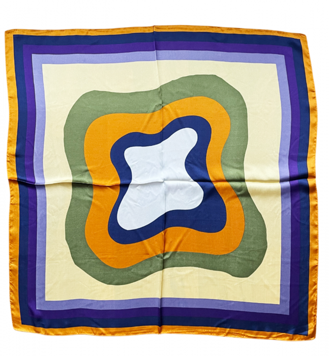 Esarfa satin WENDY, Portocaliu, 70x70cm [2]