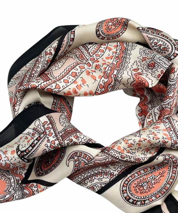 Esarfa satin WANDA, Maro, 70x70cm [2]
