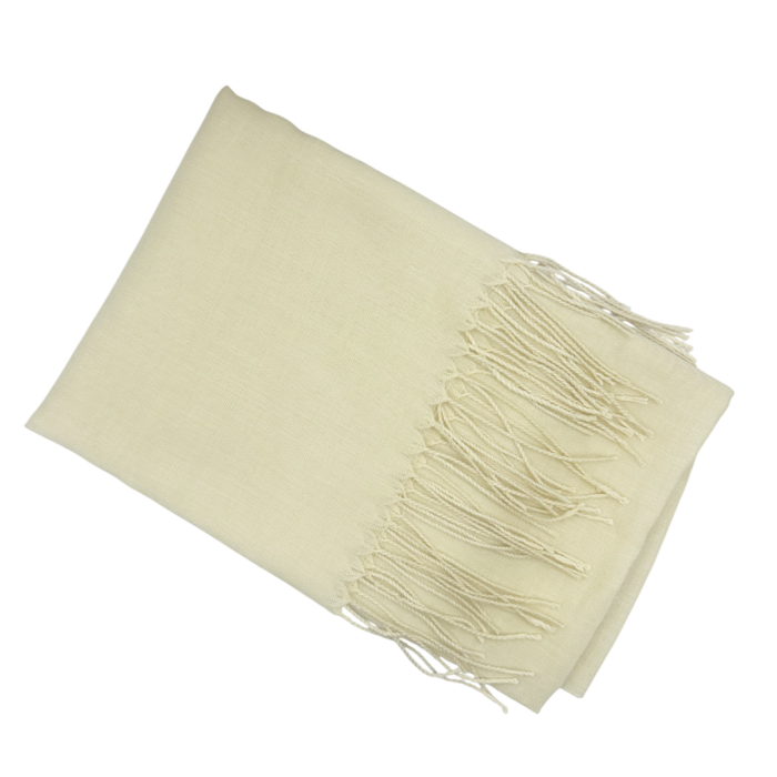 Esarfa uni subtire CASHMERE EMILY, Ivoire, 70x180cm [2]