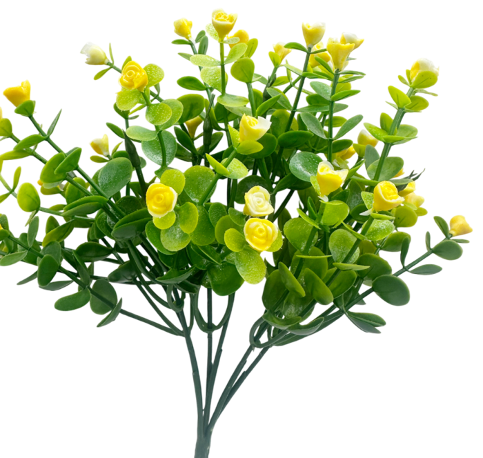 Verdeata artificiala Eucalipt cu bobite DELILAH, Galben, 30cm [2]