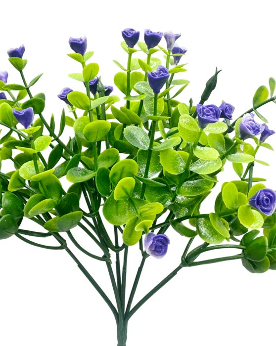 Verdeata artificiala Eucalipt cu bobite DELILAH, Mov, 30cm [2]