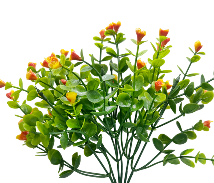 Verdeata artificiala Eucalipt cu bobite DELILAH, Portocaliu, 30cm [2]