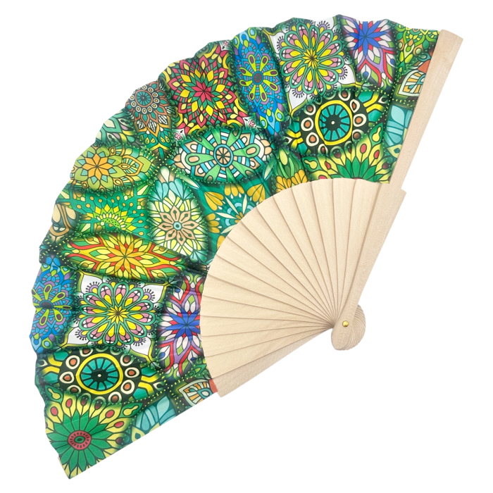 Evantai Boho din Lemn și Textil MANDALA [2]