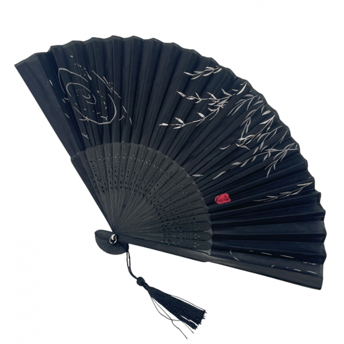 Evantai pliabil din bambus CHIBA, Negru/ Gri [6]