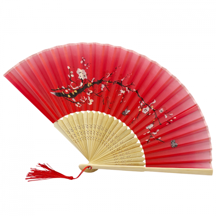 Evantai pliabil din bambus KYOTO, Rosu purpuriu [1]