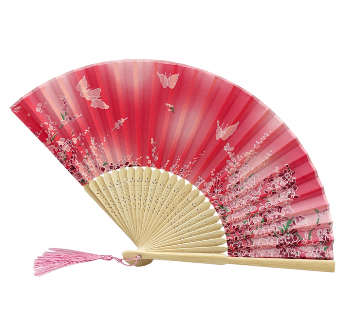 Evantai pliabil din bambus KYOTO, Rosu purpuriu [2]