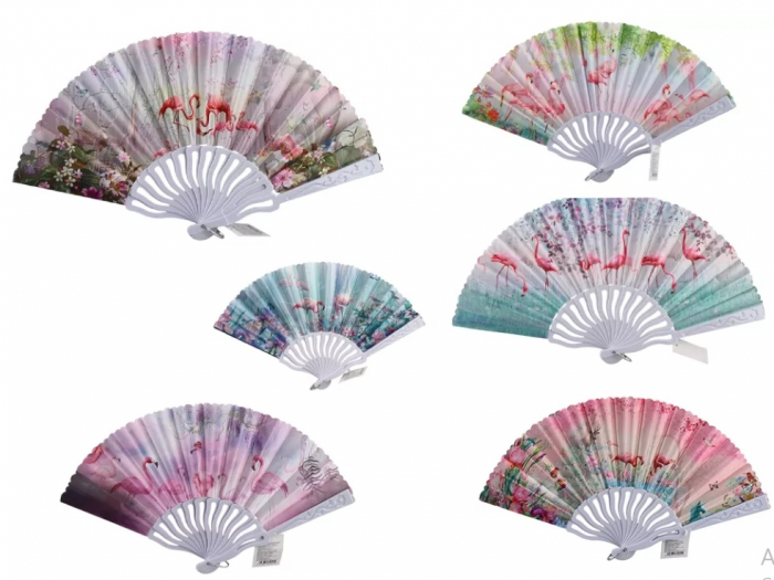 Evantai multicolor SUMMER, Pliabil, Plastic Textil [2]