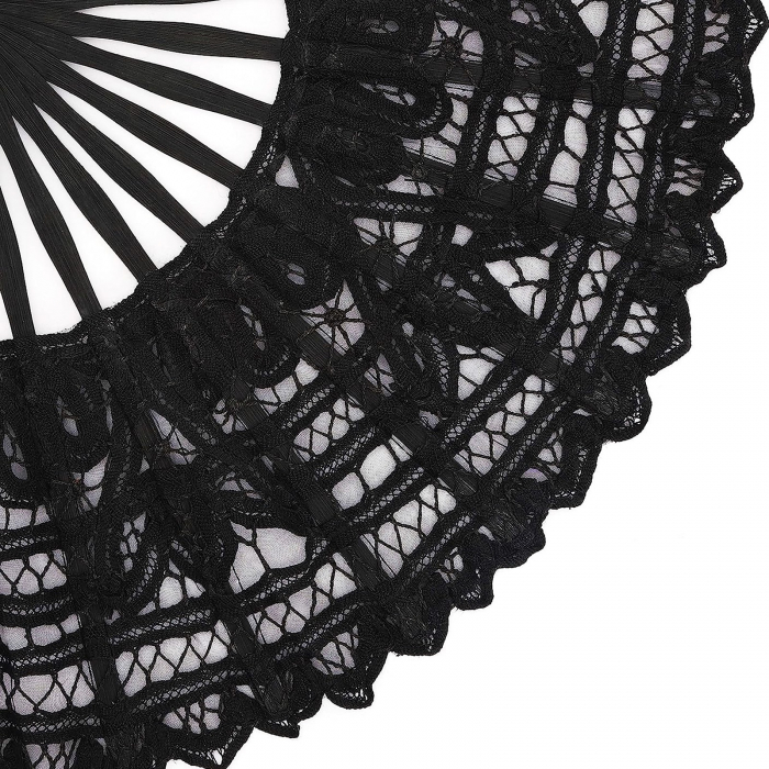 Evantai dantela vintage LORELEI, Negru [2]