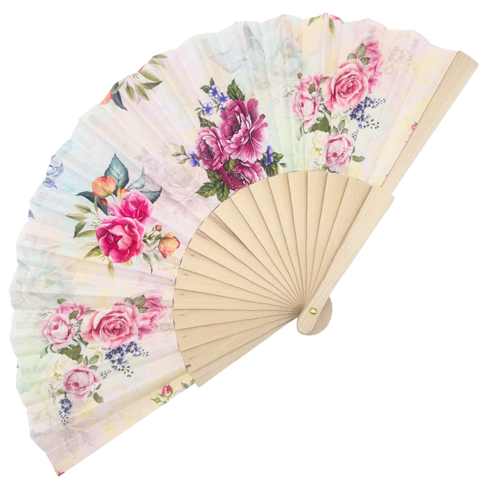 Evantai Elegant Crem cu Trandafiri Vintage SOLLER [2]