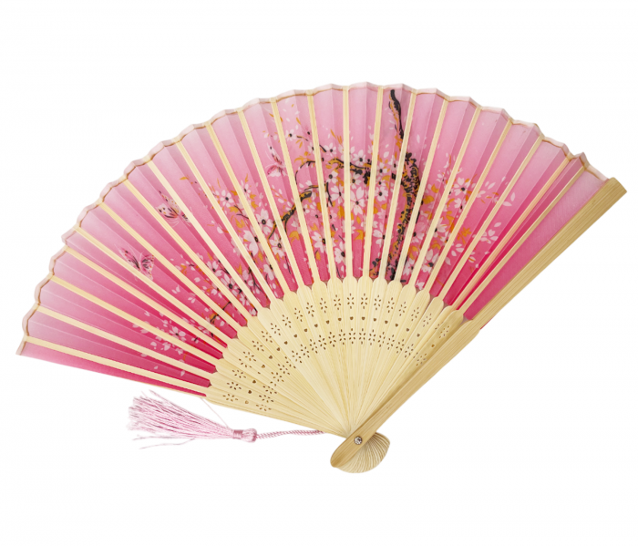 Evantai pliabil din bambus CHIBA, Bej/ Roz [4]
