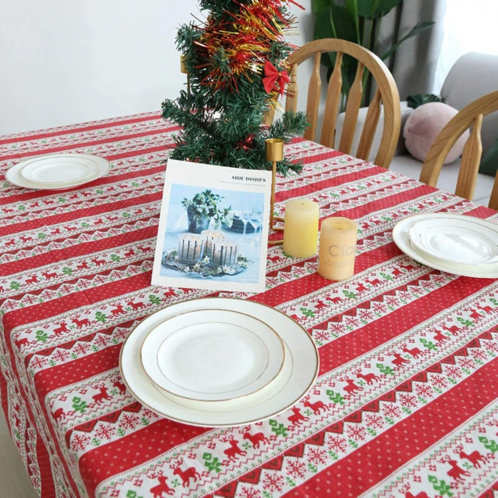 Fata de masa Craciun FESTIVE, Rosu, 140x180cm [5]