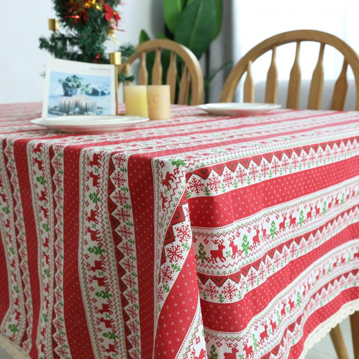 Fata de masa Craciun FESTIVE, Rosu, 140x180cm [2]