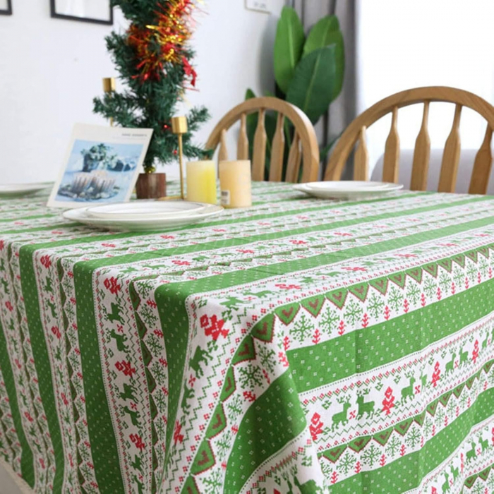 Fata de Masa de Craciun Verde – Model Festiv 140×180 cm [1]