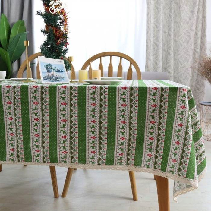 Fata de Masa de Craciun Verde – Model Festiv 150×200 cm [2]