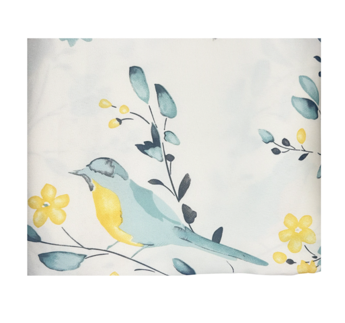 Fata de masa BIRD GARDEN cu flori si pasari - cu dantela [4]