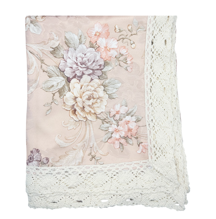 Fata de masa vintage eleganta AMELIE, cu flori si dantela [1]