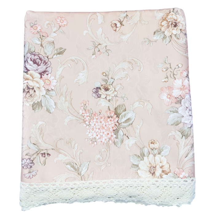 Fata de masa vintage eleganta AMELIE, cu flori si dantela [3]