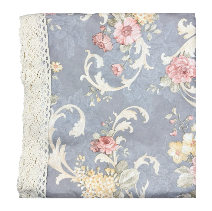 Fata de masa vintage eleganta BERENICE, cu flori si dantela [2]