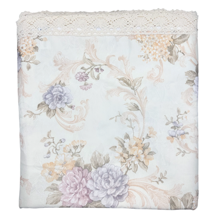 Fata de masa vintage eleganta, cu flori si dantela [2]