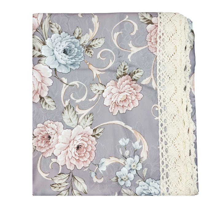 Fata de masa vintage eleganta LILOU, cu flori si dantela [2]