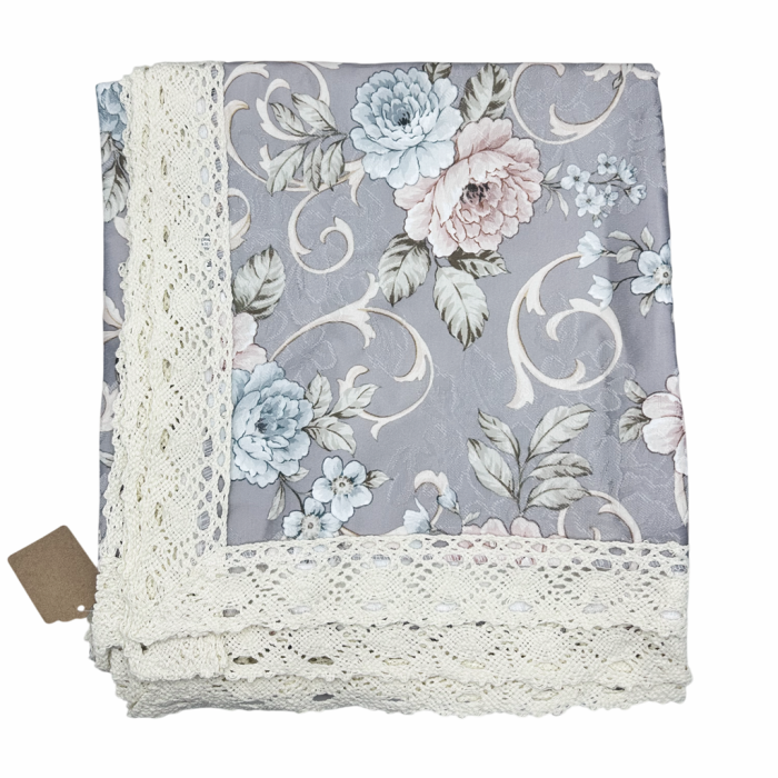 Fata de masa vintage eleganta LILOU, cu flori si dantela [1]