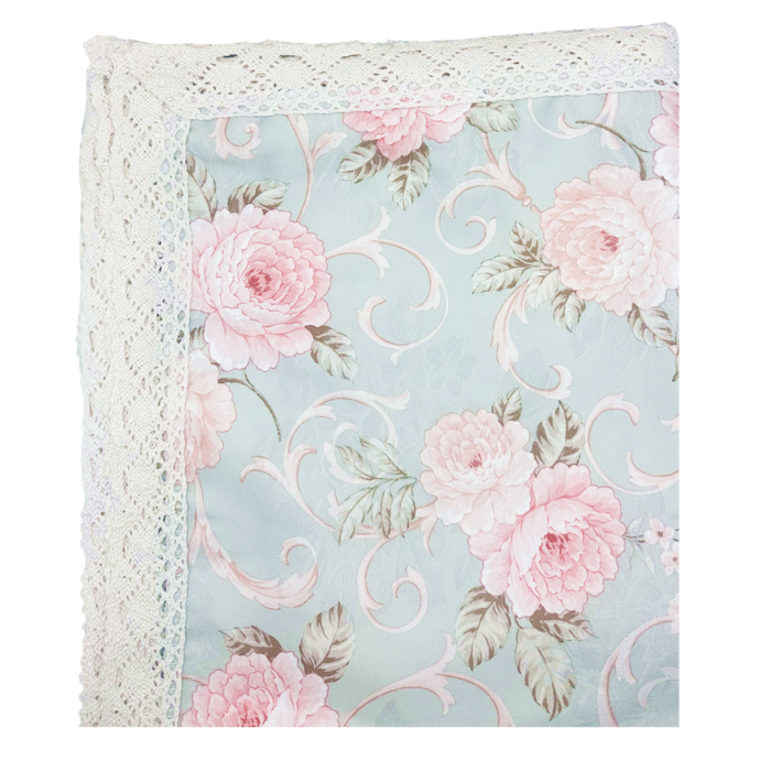 Fata de masa Vintage MINTY 150x240 cm, cu motive florale si dantela [1]