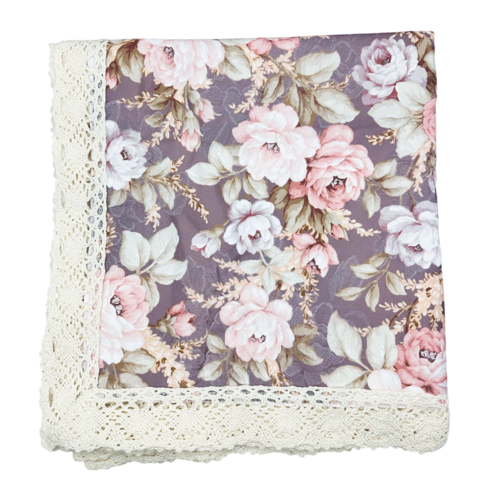 Fata de masa vintage eleganta ROSE, cu flori si dantela [1]