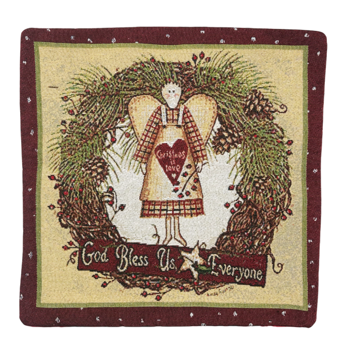 Față de pernă decorativă Crăciun – model cu inger si coronita, EVE [1]