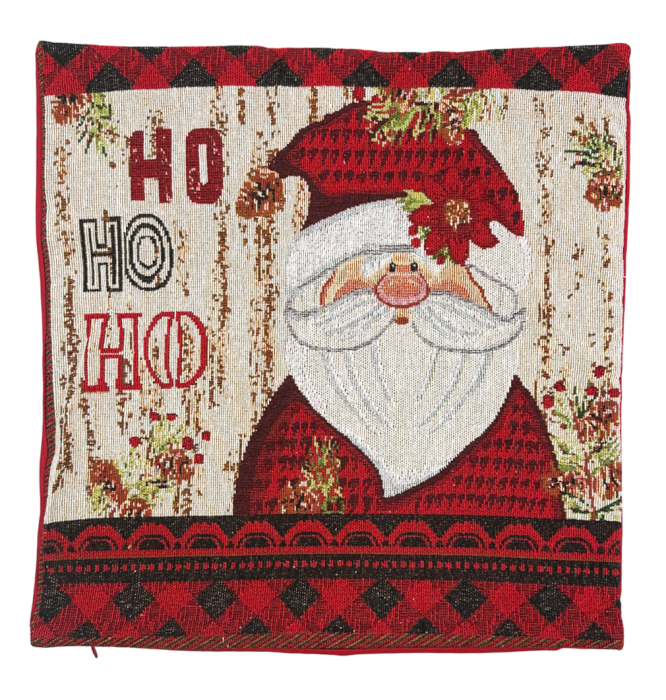 Față de pernă decorativă Crăciun – model cu Mos Craciun, JOY [1]