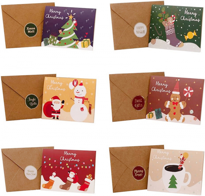 Set 6 Felicitari Craciun GREETINGS, 8.5x11.5cm [1]