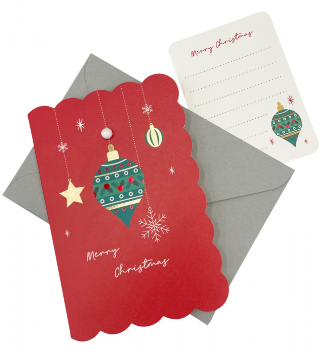 Felicitare Craciun Merry Christmas, Rosu, 11x17cm [2]