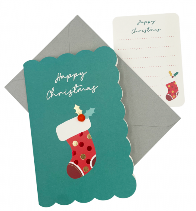 Felicitare Craciun Merry Christmas, Verde, 11x17cm [2]