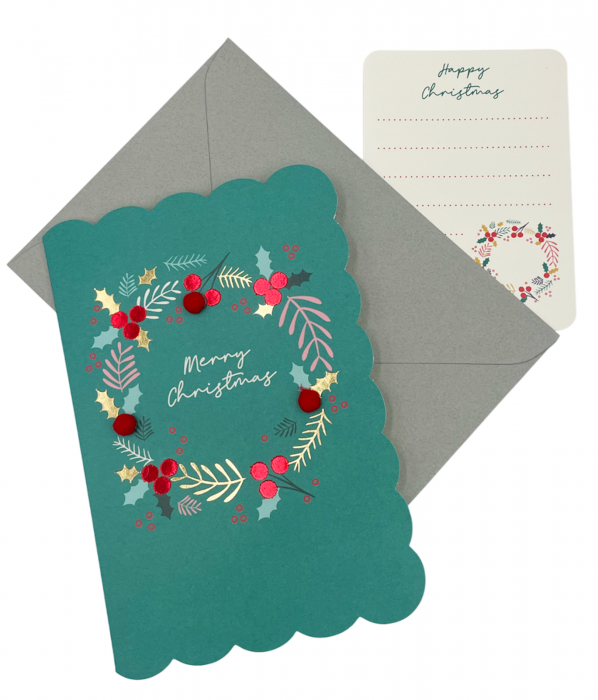 Felicitare Craciun Merry Christmas, Verde, 11x17cm [3]