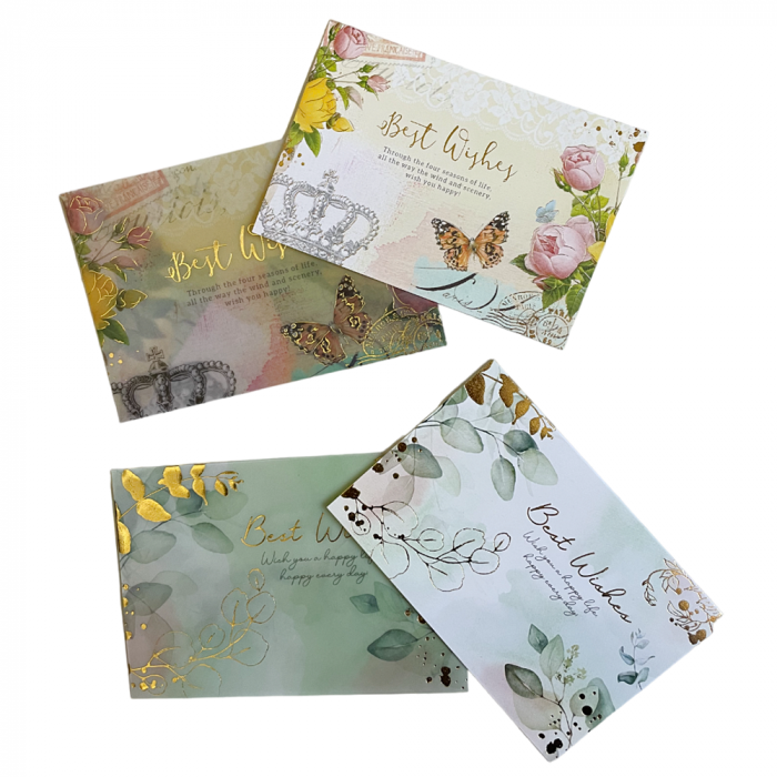 Felicitare cu plic pergament BEST WISHES, 10x14cm [2]