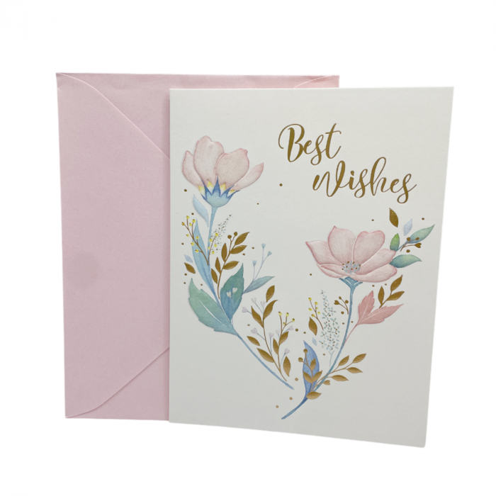 Felicitare cu plic roz BEST WISHES [1]