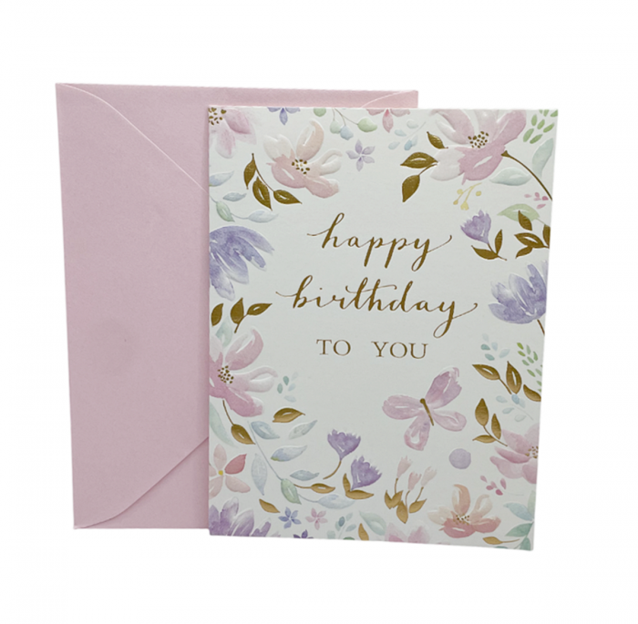 Felicitare cu plic roz BIRTHDAY WISHES [2]