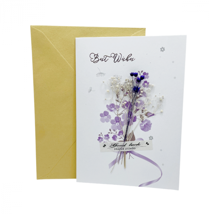 Felicitare cu flori uscate BEST WISHES [1]