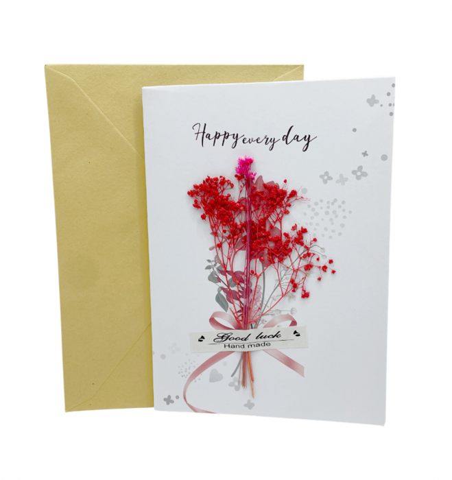 Felicitare cu flori uscate BEST WISHES [4]