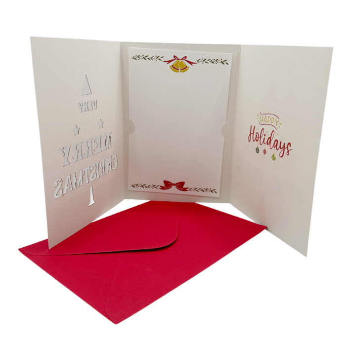 Felicitare de Crăciun cu plic rosu si text MERRY CHRISTMAS [5]