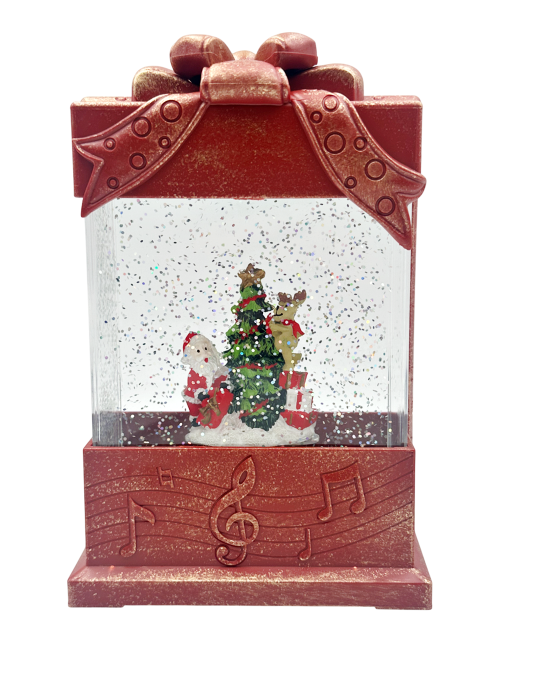 Felinar cu LED, Muzică și Efect Ninsoare – Cu Moș Crăciun și Brad SURPRISE [2]