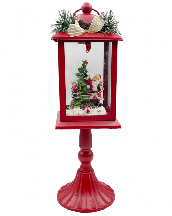 Felinar Craciun cu lumina LED SANTA CLAUS, 12x40cm [1]
