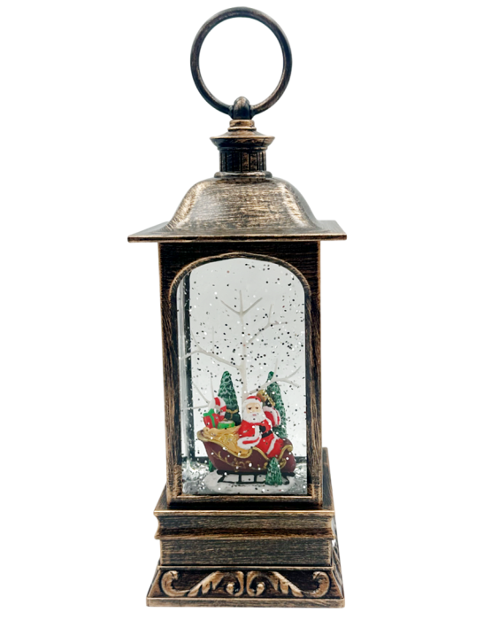 Felinar muzical LED cu Mos Craciun și efect ninsoare HOLLY, 22 cm [1]