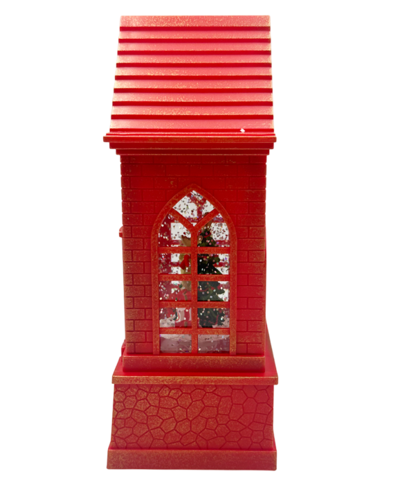 Felinar cu LED, Muzică și Efect Ninsoare – Casuta cu Moș Crăciun și Brad JOY [4]