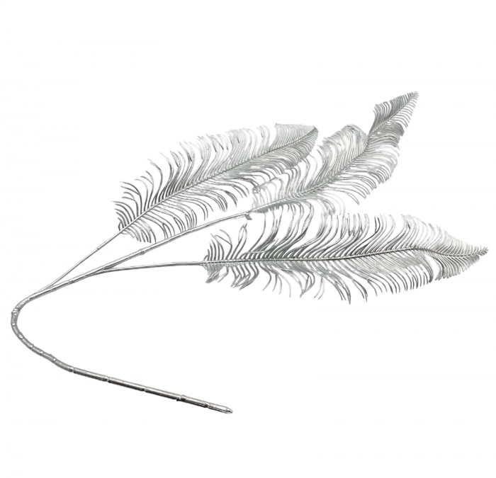 Creanga decorativa LEON, Argintiu, 70cm [1]