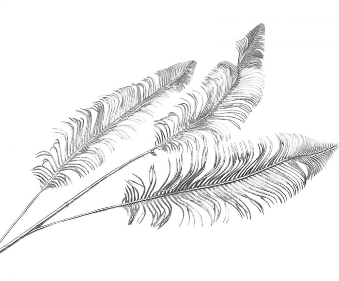 Creanga decorativa LEON, Argintiu, 70cm [2]