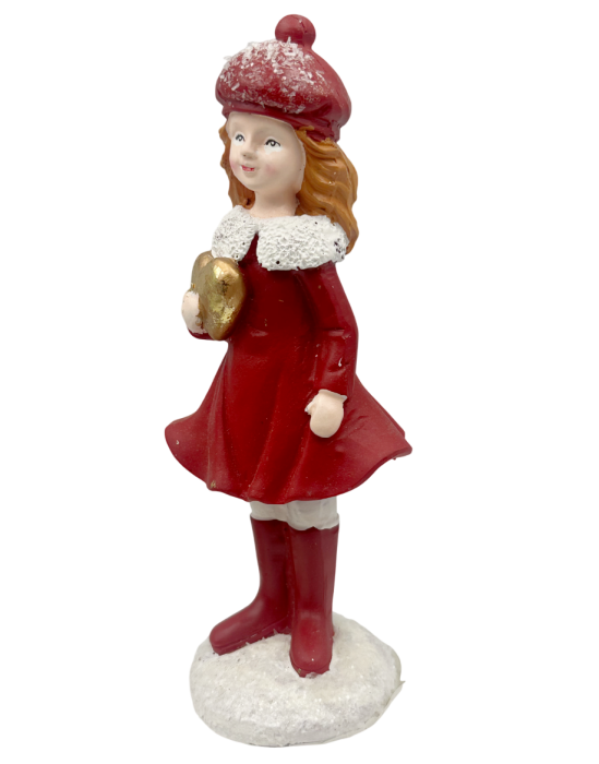 Fetiță decorativă cu haina si caciula rosie ANNE [2]